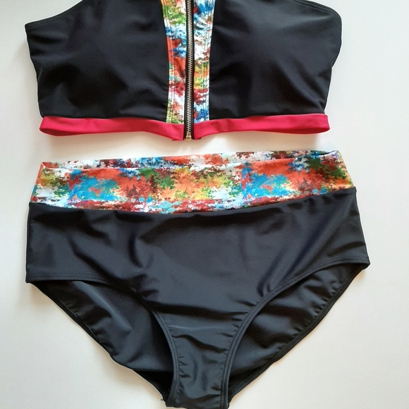 Swimsuits for women plus size high waisted bikini swimwear bathing suits - Picture 5 of 7